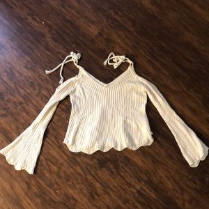 L.A. Hearts open shoulder white sweater